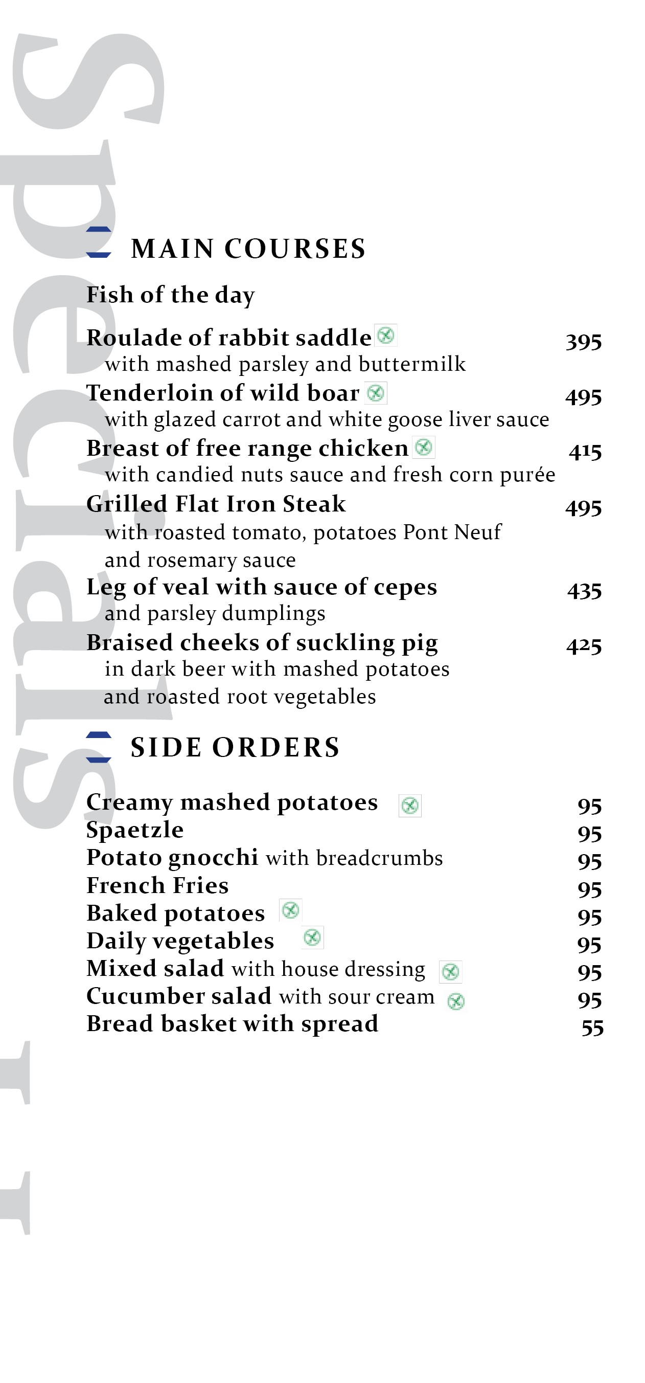 Menu a la Carte nový Next Door by Imperial