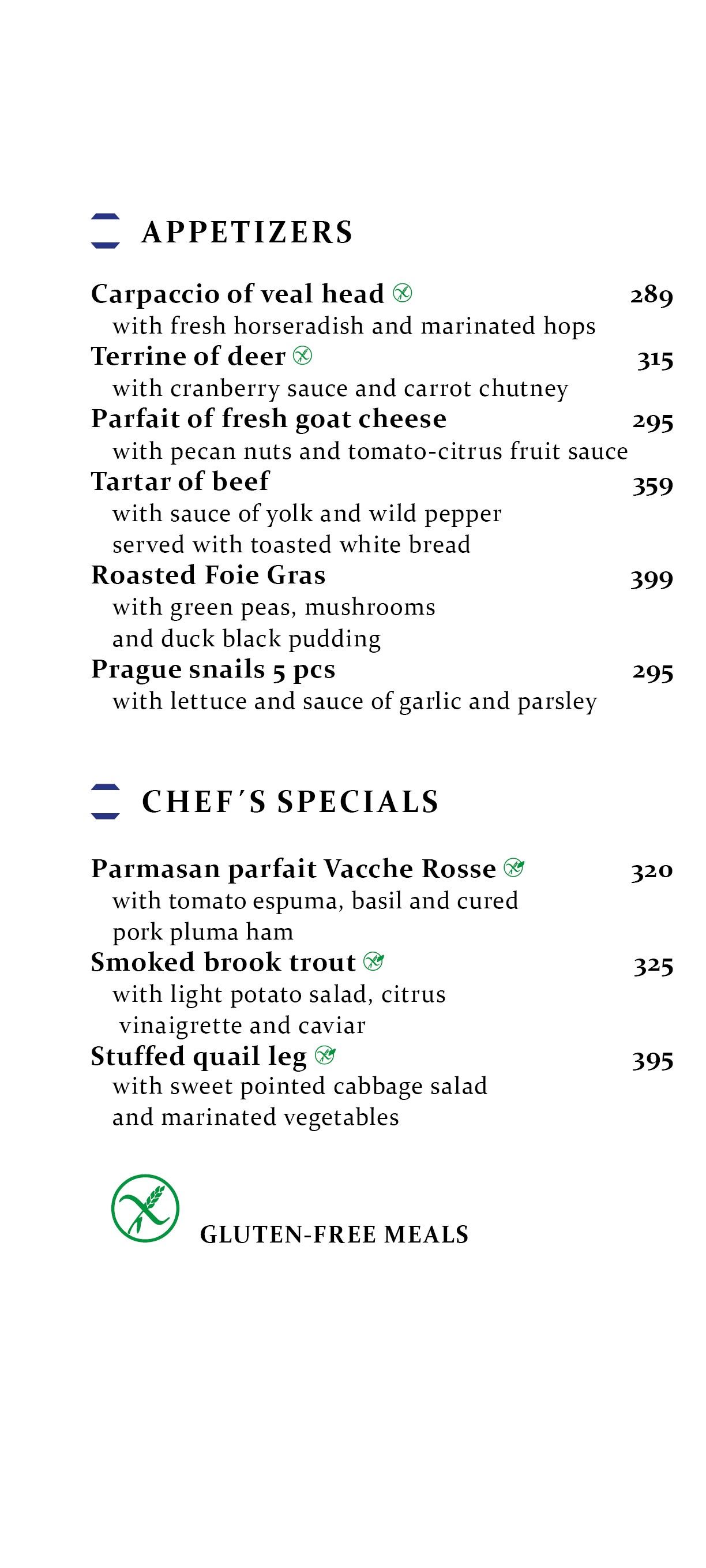 Menu a la Carte nový Next Door by Imperial